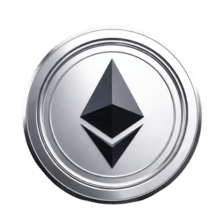 Decorative graphic of the Ethereum (ETH) coin floating in place